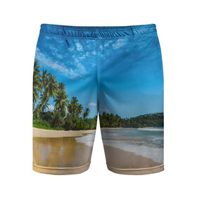 Мужские шорты 3D спортивные с принтом Шикарный пляж ,  |  | вода | голубое небо | жара | загар | зной | каникулы | купание | море | океан | отдых | отпуск | пальмы | песок | приключение | путешествие | туризм