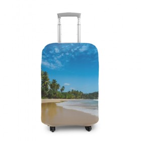 Чехол для чемодана 3D с принтом Шикарный пляж , 86% полиэфир, 14% спандекс | двустороннее нанесение принта, прорези для ручек и колес | вода | голубое небо | жара | загар | зной | каникулы | купание | море | океан | отдых | отпуск | пальмы | песок | приключение | путешествие | туризм