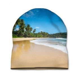 Шапка 3D с принтом Шикарный пляж , 100% полиэстер | универсальный размер, печать по всей поверхности изделия | вода | голубое небо | жара | загар | зной | каникулы | купание | море | океан | отдых | отпуск | пальмы | песок | приключение | путешествие | туризм