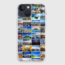 Чехол для iPhone 13 mini с принтом Мир путешествий ,  |  | азия | берлин | вегас | венеция | воспоминания | города | достопримечательности | европа | египет | калифорния | каникулы | лондон | милан | москва | ностальгия | нью йорк | отдых | отпуск | память