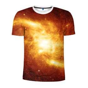 Мужская футболка 3D спортивная с принтом Огненная галактика , 100% полиэстер с улучшенными характеристиками | приталенный силуэт, круглая горловина, широкие плечи, сужается к линии бедра | вселенная | галактика | звёзды | земля | комета | космос | метеориты | метеоры | млечный путь | орбита | планеты | солнечная система | солнце