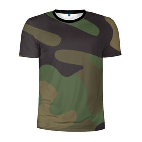 Мужская футболка 3D спортивная с принтом Камуфляж (хаки) , 100% полиэстер с улучшенными характеристиками | приталенный силуэт, круглая горловина, широкие плечи, сужается к линии бедра | camouflage | камуфляж | хаки