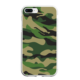 Чехол для iPhone 7Plus/8 Plus матовый с принтом Лесной камуфляж , Силикон | Область печати: задняя сторона чехла, без боковых панелей | Тематика изображения на принте: camouflage | forest camouflage | камуфляж | лесной камуфляж