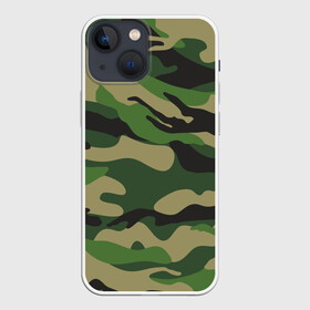 Чехол для iPhone 13 mini с принтом Лесной камуфляж ,  |  | camouflage | forest camouflage | камуфляж | лесной камуфляж