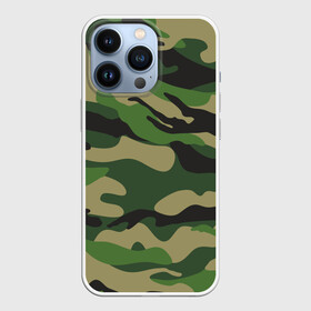 Чехол для iPhone 13 Pro с принтом Лесной камуфляж ,  |  | camouflage | forest camouflage | камуфляж | лесной камуфляж