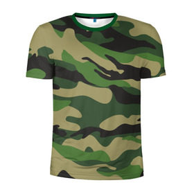 Мужская футболка 3D спортивная с принтом Лесной камуфляж , 100% полиэстер с улучшенными характеристиками | приталенный силуэт, круглая горловина, широкие плечи, сужается к линии бедра | camouflage | forest camouflage | камуфляж | лесной камуфляж