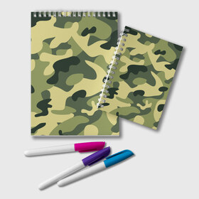 Блокнот с принтом Зелёный камуфляж , 100% бумага | 48 листов, плотность листов — 60 г/м2, плотность картонной обложки — 250 г/м2. Листы скреплены удобной пружинной спиралью. Цвет линий — светло-серый
 | Тематика изображения на принте: camouflage | green camouflage | зеленый камуфляж | камуфляж