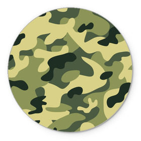 Коврик круглый с принтом Зелёный камуфляж , резина и полиэстер | круглая форма, изображение наносится на всю лицевую часть | camouflage | green camouflage | зеленый камуфляж | камуфляж