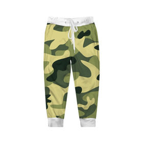 Детские брюки 3D с принтом Зелёный камуфляж , 100% полиэстер | манжеты по низу, эластичный пояс регулируется шнурком, по бокам два кармана без застежек, внутренняя часть кармана из мелкой сетки | camouflage | green camouflage | зеленый камуфляж | камуфляж