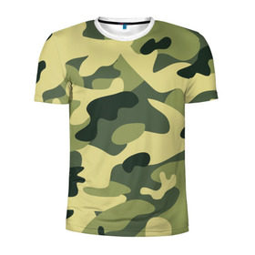 Мужская футболка 3D спортивная с принтом Зелёный камуфляж , 100% полиэстер с улучшенными характеристиками | приталенный силуэт, круглая горловина, широкие плечи, сужается к линии бедра | Тематика изображения на принте: camouflage | green camouflage | зеленый камуфляж | камуфляж