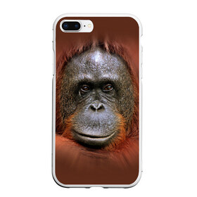 Чехол для iPhone 7Plus/8 Plus матовый с принтом Обезьяна , Силикон | Область печати: задняя сторона чехла, без боковых панелей | животные | о.м.с.к. | обезьяна | орангутанг