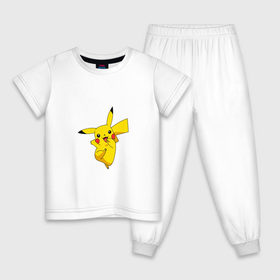 Детская пижама хлопок с принтом Pikachu Smile , 100% хлопок |  брюки и футболка прямого кроя, без карманов, на брюках мягкая резинка на поясе и по низу штанин
 | пикачу | покемон