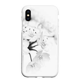 Чехол для iPhone XS Max матовый с принтом Белые цветочки 5 , Силикон | Область печати: задняя сторона чехла, без боковых панелей | белый | цветок | цветы