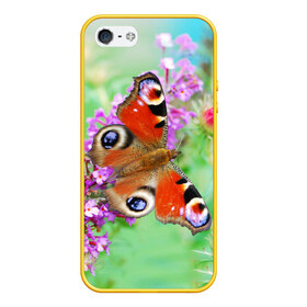Чехол для iPhone 5/5S матовый с принтом Прелесть , Силикон | Область печати: задняя сторона чехла, без боковых панелей | бабочка | лепестки | прикольные картинки | природа | цветочки | цветы