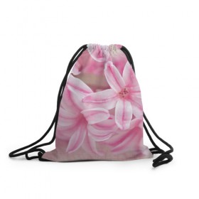 Рюкзак-мешок 3D с принтом Нежные цветочки , 100% полиэстер | плотность ткани — 200 г/м2, размер — 35 х 45 см; лямки — толстые шнурки, застежка на шнуровке, без карманов и подкладки | Тематика изображения на принте: розовый | цветок | цветы