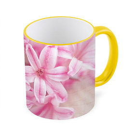 Кружка 3D с принтом Нежные цветочки , керамика | ёмкость 330 мл | Тематика изображения на принте: розовый | цветок | цветы
