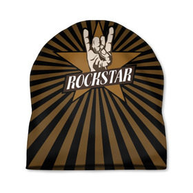 Шапка 3D с принтом Rockstar , 100% полиэстер | универсальный размер, печать по всей поверхности изделия | hard | metal | music | rock | металл | музыка | рок | рок звезда