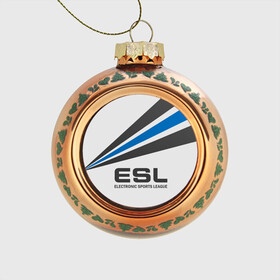 Стеклянный ёлочный шар с принтом ESL , Стекло | Диаметр: 80 мм | cs go | cyber | dota 2 | progamer | sport | киберспорт