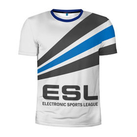 Мужская футболка 3D спортивная с принтом ESL , 100% полиэстер с улучшенными характеристиками | приталенный силуэт, круглая горловина, широкие плечи, сужается к линии бедра | cs go | cyber | dota 2 | progamer | sport | киберспорт