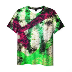 Мужская футболка 3D с принтом Grunge color , 100% полиэфир | прямой крой, круглый вырез горловины, длина до линии бедер | Тематика изображения на принте: граффити | стена
