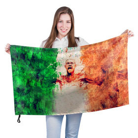 Флаг 3D с принтом Конор Макгрегор 1 , 100% полиэстер | плотность ткани — 95 г/м2, размер — 67 х 109 см. Принт наносится с одной стороны | макгрегор