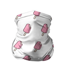 Бандана-труба 3D с принтом Мороженое розовое , 100% полиэстер, ткань с особыми свойствами — Activecool | плотность 150‒180 г/м2; хорошо тянется, но сохраняет форму | ice cream | мода | мороженое | тренд