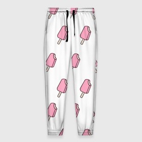 Мужские брюки 3D с принтом Мороженое розовое , 100% полиэстер | манжеты по низу, эластичный пояс регулируется шнурком, по бокам два кармана без застежек, внутренняя часть кармана из мелкой сетки | ice cream | мода | мороженое | тренд