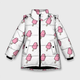 Зимняя куртка для девочек 3D с принтом Мороженое розовое , ткань верха — 100% полиэстер; подклад — 100% полиэстер, утеплитель — 100% полиэстер. | длина ниже бедра, удлиненная спинка, воротник стойка и отстегивающийся капюшон. Есть боковые карманы с листочкой на кнопках, утяжки по низу изделия и внутренний карман на молнии. 

Предусмотрены светоотражающий принт на спинке, радужный светоотражающий элемент на пуллере молнии и на резинке для утяжки. | ice cream | мода | мороженое | тренд