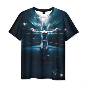 Мужская футболка 3D с принтом Give us this day! , 100% полиэфир | прямой крой, круглый вырез горловины, длина до линии бедер | мэнни пакьяо