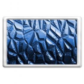 Магнит 45*70 с принтом Каменная кладка синяя , Пластик | Размер: 78*52 мм; Размер печати: 70*45 | Тематика изображения на принте: камень | синий | текстура