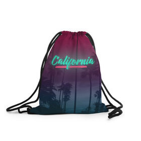 Рюкзак-мешок 3D с принтом California , 100% полиэстер | плотность ткани — 200 г/м2, размер — 35 х 45 см; лямки — толстые шнурки, застежка на шнуровке, без карманов и подкладки | america | california | city | state | sun. summer | америка | город | калифорния | лето | солнце | штат