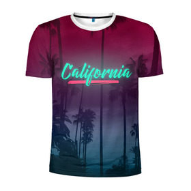 Мужская футболка 3D спортивная с принтом California , 100% полиэстер с улучшенными характеристиками | приталенный силуэт, круглая горловина, широкие плечи, сужается к линии бедра | america | california | city | state | sun. summer | америка | город | калифорния | лето | солнце | штат