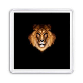 Магнит 55*55 с принтом Лев , Пластик | Размер: 65*65 мм; Размер печати: 55*55 мм | Тематика изображения на принте: lion | голова | лев