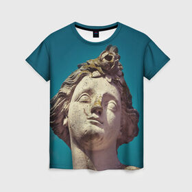 Женская футболка 3D с принтом Статуя , 100% полиэфир ( синтетическое хлопкоподобное полотно) | прямой крой, круглый вырез горловины, длина до линии бедер | греция | искусство | мрамор | рим | скульптура | статуя