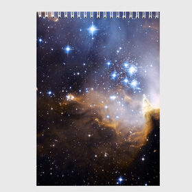 Скетчбук с принтом Вселенная , 100% бумага
 | 48 листов, плотность листов — 100 г/м2, плотность картонной обложки — 250 г/м2. Листы скреплены сверху удобной пружинной спиралью | вселенная | галактика | звёзды | космическое пространство | космос | созвездие