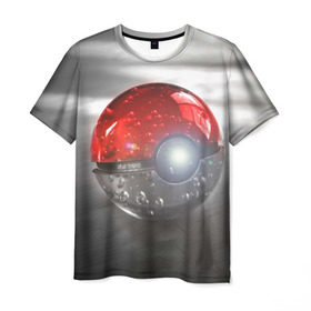 Мужская футболка 3D с принтом Red and White , 100% полиэфир | прямой крой, круглый вырез горловины, длина до линии бедер | bulbasaur | pikachu | pokemon | squirtle | бальбазар | пикачу | покемон | сквиртл
