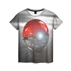 Женская футболка 3D с принтом Red and White , 100% полиэфир ( синтетическое хлопкоподобное полотно) | прямой крой, круглый вырез горловины, длина до линии бедер | bulbasaur | pikachu | pokemon | squirtle | бальбазар | пикачу | покемон | сквиртл
