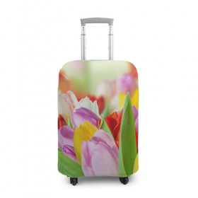 Чехол для чемодана 3D с принтом Мир тюльпанов , 86% полиэфир, 14% спандекс | двустороннее нанесение принта, прорези для ручек и колес | арт | краска | лето | лучи | любовь | новинки | популярные | природа | рисунки | свет | цветы