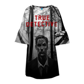 Детское платье 3D с принтом True Detective , 100% полиэстер | прямой силуэт, чуть расширенный к низу. Круглая горловина, на рукавах — воланы | детектив | настоящий детектив | раст | сериал