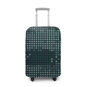 Чехол для чемодана 3D с принтом Кибер камуфляж 3 , 86% полиэфир, 14% спандекс | двустороннее нанесение принта, прорези для ручек и колес | пиксели | темный