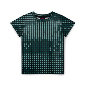 Детская футболка 3D с принтом Кибер камуфляж 3 , 100% гипоаллергенный полиэфир | прямой крой, круглый вырез горловины, длина до линии бедер, чуть спущенное плечо, ткань немного тянется | пиксели | темный