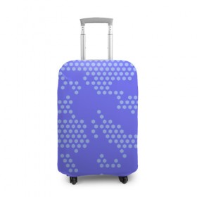 Чехол для чемодана 3D с принтом Кибер камуфляж 7 , 86% полиэфир, 14% спандекс | двустороннее нанесение принта, прорези для ручек и колес | пиксели | сиреневый | точки