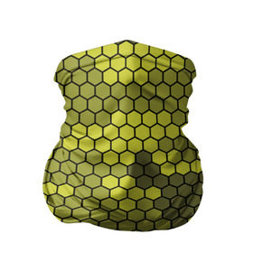 Бандана-труба 3D с принтом Кибер камуфляж 8 , 100% полиэстер, ткань с особыми свойствами — Activecool | плотность 150‒180 г/м2; хорошо тянется, но сохраняет форму | желтый | соты