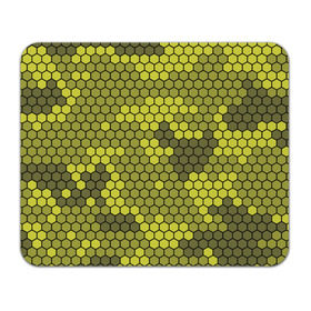 Коврик прямоугольный с принтом Кибер камуфляж 8 , натуральный каучук | размер 230 х 185 мм; запечатка лицевой стороны | желтый | соты