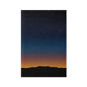 Обложка для паспорта матовая кожа с принтом Звездное небо , натуральная матовая кожа | размер 19,3 х 13,7 см; прозрачные пластиковые крепления | Тематика изображения на принте: вселенная | галактика | горизон | звезды | небо | ночь