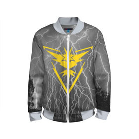 Детский бомбер 3D с принтом Team Instinct Simple Gray , 100% полиэстер | застегивается на молнию, по бокам два кармана без застежек, мягкие манжеты, по низу бомбера и на воротнике — эластичная резинка | 