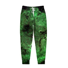 Мужские брюки 3D с принтом Зеленый Космос , 100% полиэстер | манжеты по низу, эластичный пояс регулируется шнурком, по бокам два кармана без застежек, внутренняя часть кармана из мелкой сетки | вселенная | галактика | звезды