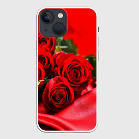 Чехол для iPhone 13 mini с принтом Розы ,  |  | букет | красная | лепесток | разноцветная | роза | цветок