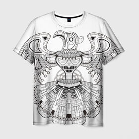 Мужская футболка 3D с принтом Орел Апачи , 100% полиэфир | прямой крой, круглый вырез горловины, длина до линии бедер | апачи | вождь | воин | животные | запад | канада | лидер | лицо | северная | смешные | талисман | цвет