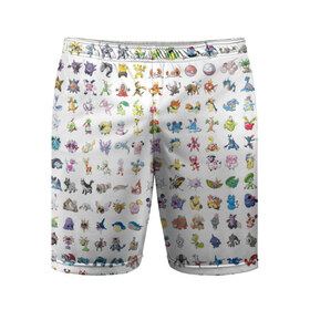 Мужские шорты 3D спортивные с принтом Wall ,  |  | bulbasaur | pikachu | pokemon | squirtle | бальбазар | пикачу | покемон | сквиртл